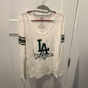 47 Brand LA Dodgers Long Sleeve V-Neck Tee Medium